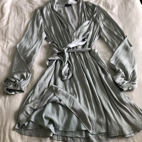 Teal satin mini dress - Picture 1 of 2